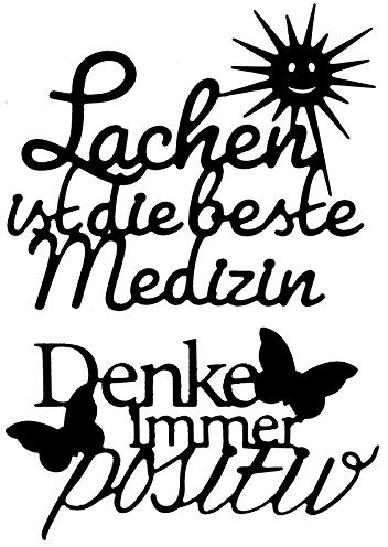 Ideen mit Herz 3 Stanzschablonen aus Stahl | Schriften | Motivation | Passend für gängige Stanzmaschinen