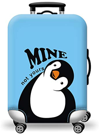 Koffer Abdeckungen, Kofferhülle Elastisch Kofferhülle 18-32 Zoll Kofferschutzhülle Gepäck Cover Blauer Pinguin Reisekoffer Hülle Kofferschutz Luggage Cover (S für 18-21 Zoll Gepäck)