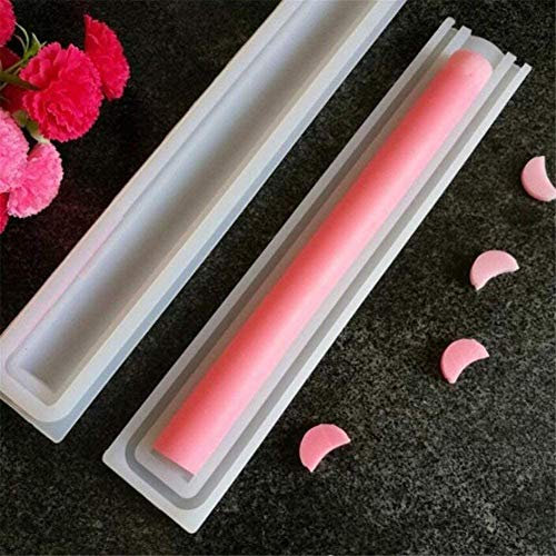 Formen DIY lang Tube Mousse Dessert Silikon Form quadratisch handgefertigt Kerze Seife Vorlage Backform, Kuchen dekorieren Werkzeug, Kitchen Craft Dekorationen blume (Mond)