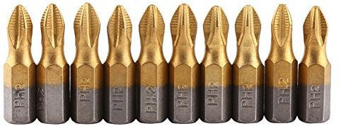 Aramox 10 Stück PH2 Schraubendreher Bit 1/4 Zoll 25 mm Titan