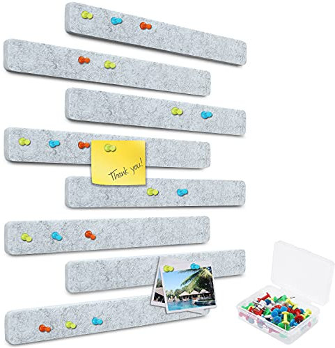 Yoillione Memoboard Filz Wandaufkleber, Grau Filzboard Bulletin Board Memo Wand Pinnwände Küche Büro Selbstklebend Filzpinnwand Platz, Wanddekoration für Notizen, Bilder mit 20 Druckstiften