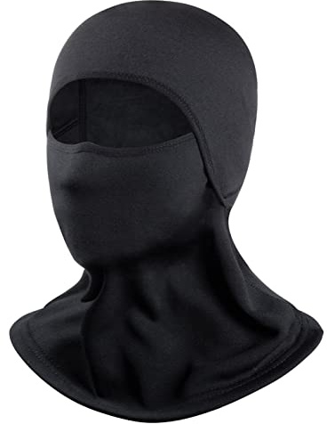 MELLIEX Unisex Winter Sturmhaube Winddichte Warm Halten Sturmmaske Herren Damen Balaclava mit Fleece-Futter für Ski Motorrad Radfahren, Schwarz