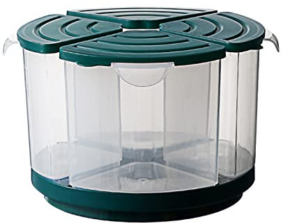 SHALOLY Cereal Storage Container, Bean Dispenser,Rotating Dry Food Dispenser for Sugar, Flour, Rice, Nuts, Snacks,White (Green)