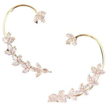 ZuDaling 2PCS Earrings Hook Without Pierced Ear Bone Clip Ear Clip (Golden Ear Clips)