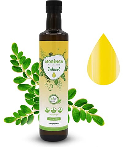 Moringa Öl - Moringasamenöl kaltgepresst 500 ml, Behenöl nur aus den Moringa Samen, nicht aus den Schoten, Premium Moringa Öl, in Rohkostqualität, 100ml kosten nur 11,98€