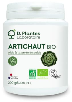D.PLANTES - Artichaut Bio - Complément Alimentaire - Détox & Digestion - Aide à la Perte de Poids - Fabriqué en France - 200 Gélules