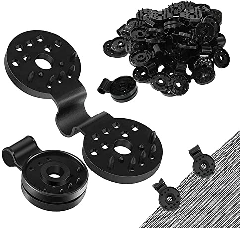 Kunststoff Clips für Schutztuch Mit Öse Schattiernetz Clip, 30 Stück Schattiernetze Halteklammern Planenklammern für Verbindungsseile Schattennetze Leitplanken (30, Schwarz)