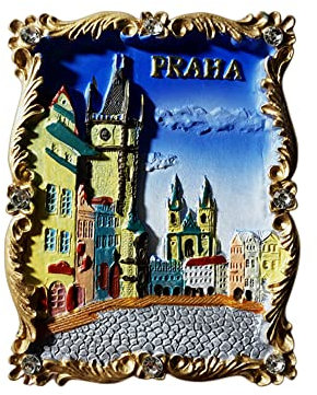 Kühlschrankmagnet in Prag, Tschechische Republik, Reise-Souvenir, Kühlschrankdekoration, 3D-Magnetaufkleber, handbemalt, Bastel-Kollektion