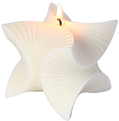 Decorative Ribbed Twisted Cube Candle – Handmade Unscented Sculpted Candle for Home Decor, Styling & Gifting – 370g