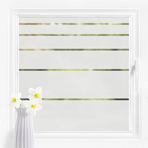 Bilderwelten Fensterfolie Sichtschutz Streifen Muster 60 x 200 cm Milchglasfolie Sichtschutzfolie Fenster Folie Blickdicht Anti-UV Statisch Haftend Querformat
