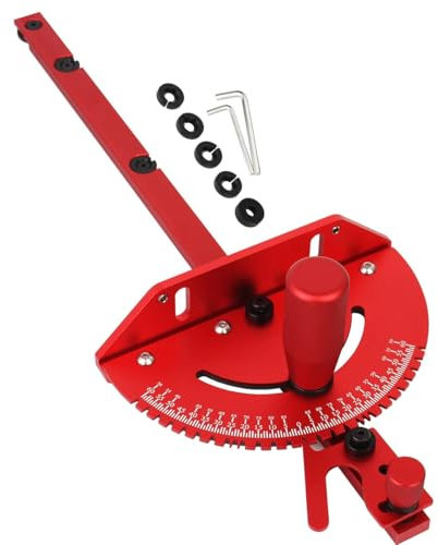 JCFANTS Table Saw Miter Gauge, Works w/Table Saws, Router Table, Band Saw (Red)