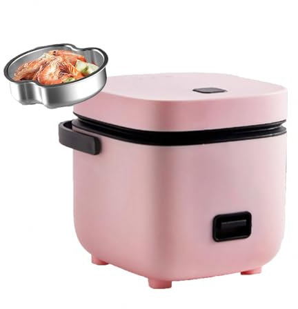 Rice Cooker And Steamer for 2 People, Cookworks Rice Cooker Rice Cookermaker 1.2 Litre, with Keep-Warm Function,Pink