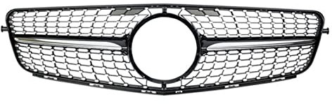 Auto Kühlergrill Für Benz C-Klasse W204 2007–2014 2013 2012 2011 2010 2009 2008 C180 C200 C250 C300 C350 Diamant-Stil Frontstoßstangengitter Racing Grill Auto Frontgrill(Schwarz)