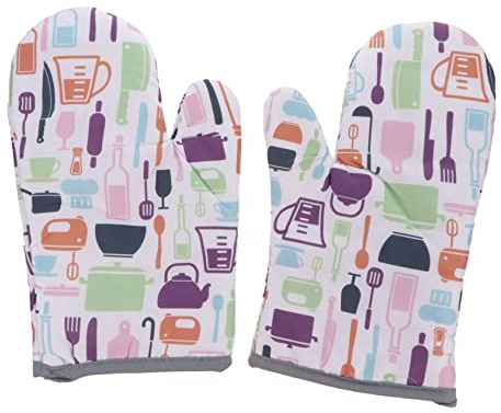TOPBATHY 2pcs Heat-resistant Oven Gloves Men Women Gloves Non-slip Pads for Cooking