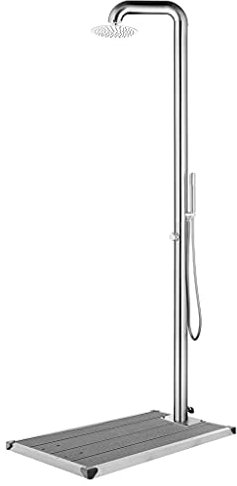 Pool & Spa, Pool & Spa Zubehör Gartendusche mit grauem Boden 230 cm Edelstahl