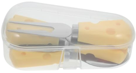 ULTECHNOVO Käsemesser Leicht zu Reinigen 6 Stück aus Edelstahl und Kunststoff mit Käseförmigem Griff Kreative und Niedliche Tischdekoration für Käse und Marmeladenaufstriche