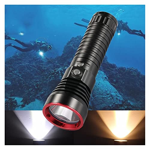 MQDLJSE Linterna de Buceo XHP70.2 LED IPX8 con clasificación de impermeabilidad más Alta, luz de Buceo Profesional alimentada por energía - Mini Linterna de Buceo (Paquete de luz Amarilla_