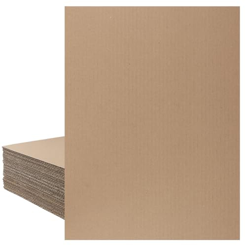 CHUENKUK Lot de 40 feuilles en carton ondulé pour bricolage - 300 x 400 x 3 mm - Feuilles en carton épais - Pour artisanat, emballage, espacement