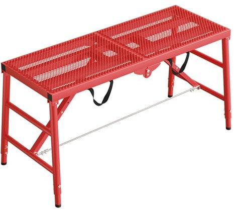 Ponteggi portatile regolabile piattaforma da lavoro in metallo 64119 cm per la pulizia della pittura e l'ingegneria rosso 180 cm (5,9 piedi) Attrezzature per ponteggi sicuro e versatile