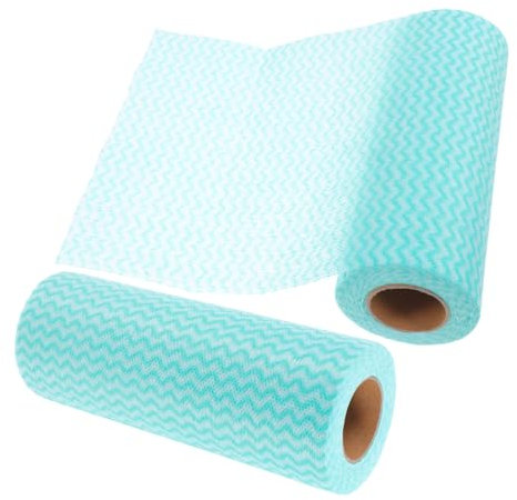 EXHUMKY 2rollos Trapos Cocina Desechables Paños Limpieza No Tejidos Multiusos para Secar Manos y Limpiar Superficies