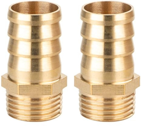 QZKJQDD 2 boquillas de manguera de latón de 19 mm, accesorios de manguera, 1/2 pulgadas, conector de latón, adaptador de tubo, boquilla de manguera para agua, gas, aire