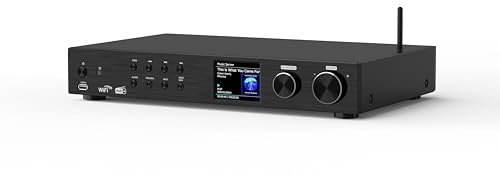 Maxxo Hi-Fi Tuner TR05 - DAB+/FM/Internet Radio con Bluetooth, Wi-Fi, USB, Spotify, display a colori da 3,2, telecomando, ricevitore radio digitale