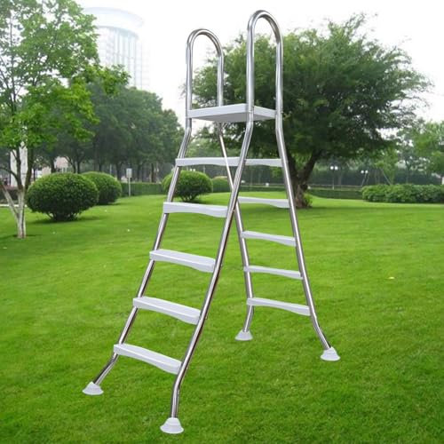 BOTOWI 550 Lbs Above Ground Pool Ladder, 33/43/53/63 Heavy Duty Double-Sided Pool Ladder,2/3/4/5 Steps Swimming Pool Ladder, 304 Stainless Steel Anti-Slip Ladder for Indoor/Outdoor Pools,63 inch