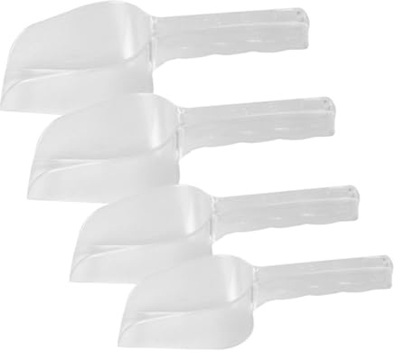 DOITOOL 4 pezzi Palette da Cucina in Plastica Trasparente per Farina e Ghiaccio Manico Lungo Ergonomico Multiuso Resistente per Buffet Gelato e Cibi Facili da Pulire e Antisfondamento