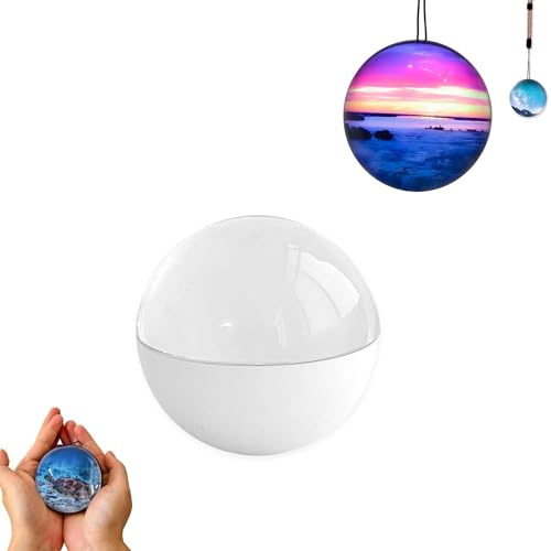2.76/7cm Crystal Ball Video Player Memory Orb Sphere, 3D Memory Orb Ball Digital Display with Sound, Personalized Gift for Birthday Anniversary Xmas (White)