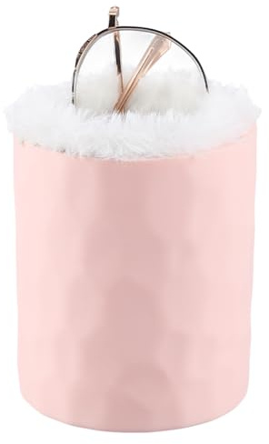 WADORN Support pour lunettes doublé peluche, étui protection pour lunettes, étui en silicone empêcherrayures, organiseur de rangement pour lunettes, pour table de chevet, bureau, bureau, femmes, rose