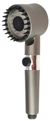 Cabezal de ducha cuadrado de alta presión con 3 modos de pulverización ajustables y filtro, grifo de ducha moderno para accesorios de baño (gris elegante)