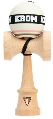KROM Kendama STROGO Neapolitan Vanilla – Kendama in Legno per Principianti e Giocatori avanzati – Gioco di abilità per Uso Indoor e Outdoor – Giocattolo in Legno con Corda e Sfera