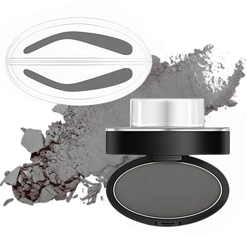Eyebrow Stamp Kit with Eyebrow Powder, Complete Tinting Coloring Kit for Easy Application, Waterproof, Long-Lasting & Smudge-Proof Brow Powder, Versatile & Long-Lasting Eyebrow Tint Kit(Light Gray)