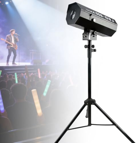 LED Follow Spot-lampa med justerbar bländare och stativ, manuell kontroll DJ discoljus för uppträdande, bröllop och festevenemang
