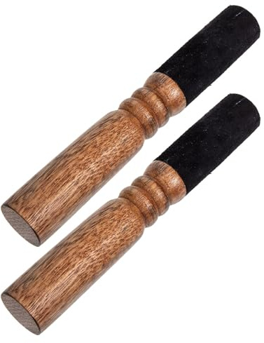 Lurrose 2piezas Mazo para Cuenco Sonoro de Madera Dura Striker Compacto para Percusión Yoga y Meditación Accesorio Portátil para Cuencos