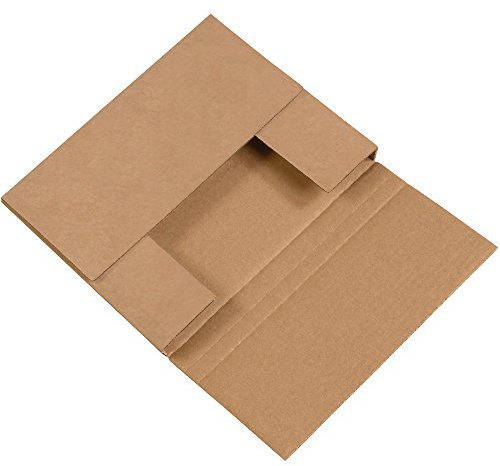 Aviditi Kraft Easy-Fold Corrugated Cardboard Mailing Boxes, 10 1/4 x 8 1/4 x 1 1/4,Pack of 50, Crush-Proof, for Shipping, Mailing and Storing
