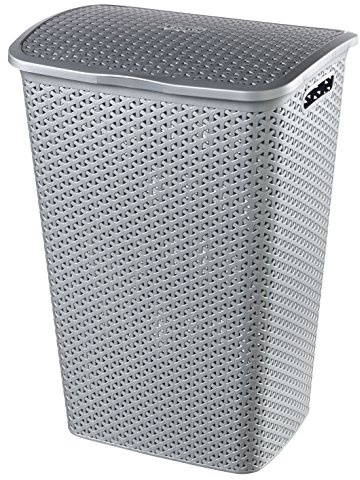 Curver 00713-087-00 My Style Wäschebox 55 L, Plastik, Silber, 42,8 x 33 x 60,4 cm
