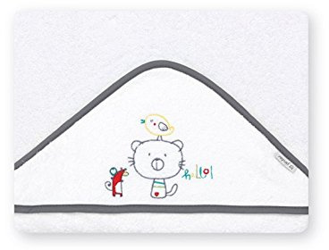 Pirulos 00713420 - Maxicapa, diseño be happy, 100 x 100 cm, color blanco y gris