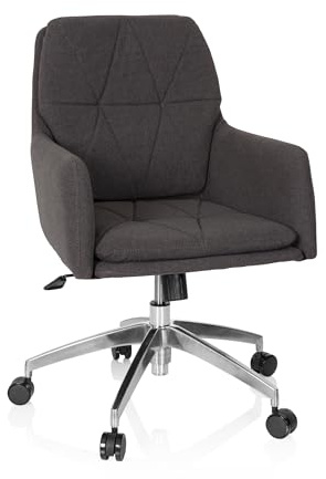 hjh OFFICE 670946 Home-Office Sessel Shake 350 Stoff Grau moderner Drehsessel mit Rollen, höhenverstellbar