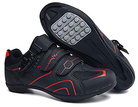 Earnmore Non-Slip Cycling Shoes, Breathable Carbon Fiber Road and Mountain Bike Shoes, Assisted Sports Shoes with Reflective Strips
