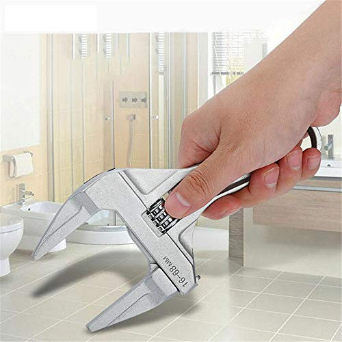 Clé à molette réglable, extrémité ouverte, mâchoires larges, 16-68 mm, clé à molette ultra fine, tige de plombier, salle de bain, outil à main, alliage