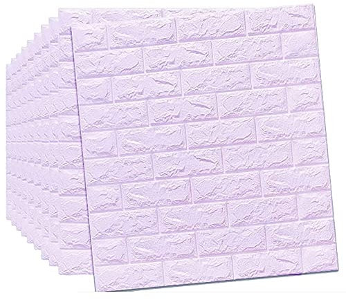 77X70cm Papier Peint En Briques Blanches 3D, Panneaux Muraux 3D Fond D'écran de Mur de Briques Autocollant Auto-Adhésif Panneau Mural Étanche pour La Décoration de La Maison Bricolage J,20pcs