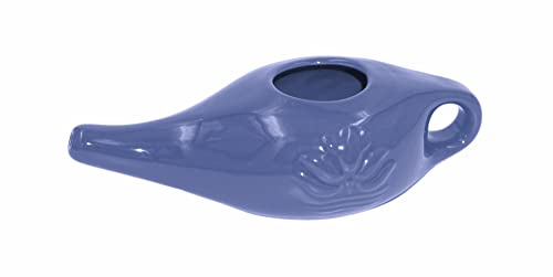 NetiPot Carafe de Lavage Nasal en Céramique Bleu 250ml – Nettoyage des Voies Nasales, Humidification Douce, Sans Plomb, Passe au Lave-Vaisselle