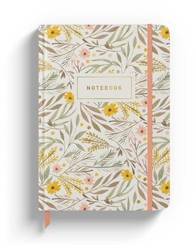 Rileys & Co Libreta Líneas 20 x 15 cm | Cuaderno de Notas 240 Páginas | Cuaderno A5 Tapa Dura | Cuaderno Rayas para Escuela, Oficina, Universidad, Diario, Apuntes (Diseño Floral)