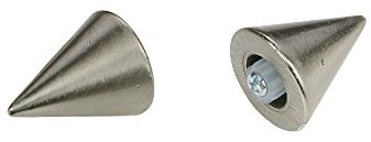 Ourdeco Endstück für Gardinenstangen Kegel Madrid mit ø 12 mm, 2 Stk edelstahl optik