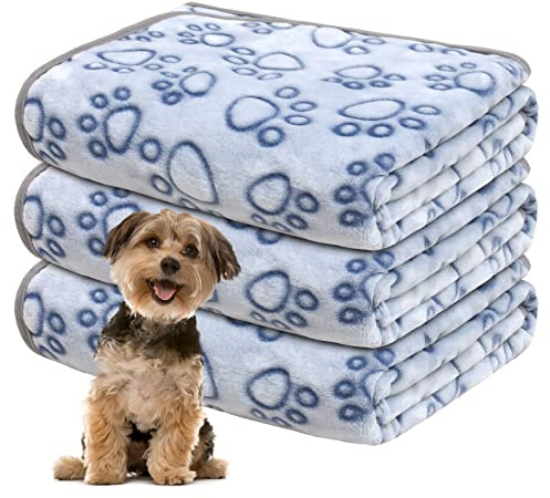 Gorgelly 1 Pack 3 Hundedecke Weiche Haustierdecke Waschbar,50x60cm | Kuscheldecke Flauschig für Kleine Mittlere Hunde Katzen, Sofaschoner für Hunde, Hundedecke für Unterwegs