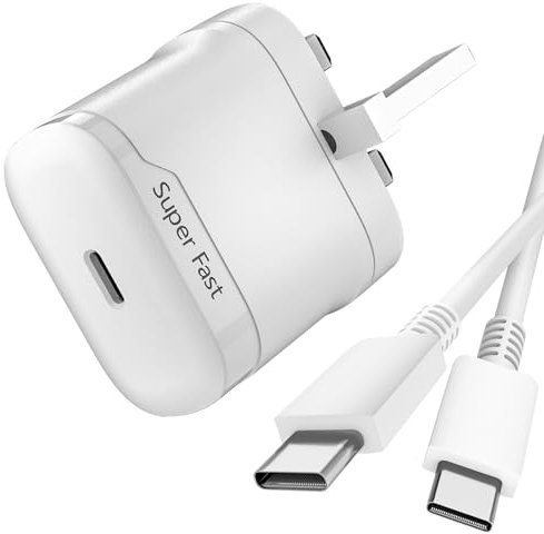 Newding 25W USB C Charger Compatible with Samsung Galaxy S25 S24 S23 S22 S21 S20 FE Ultra A56 A55 A54 A36 A35 A34 A26 A25 A24 A17 A16 A15 Z-Fold Z-Flip, Super Fast Charging, UK Plug Power Adapter