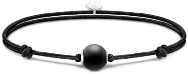 THOMAS SABO Armband Karma Secret mit schwarzem Obsidian Bead mattiert 925 Sterlingsilber, Nylon