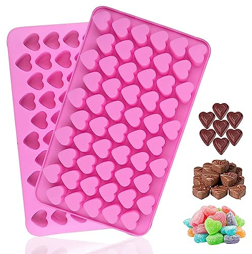 KIPTVO Silicone Ice Cube Tray, Heart Ice Cube Tray, Ice Cube Moulds, Ice Cube Trays, Mini Ice Cube Trays, Easy Release Silicone, for Drinks, Whiskey, Cocktails