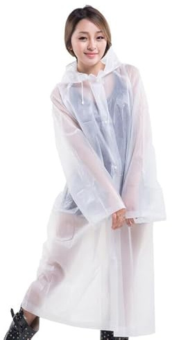 Boolavard Unisex Adults Rain Poncho, lightweight, reusable, and packable on the go rain protection (UK, Alpha, One Size, Regular, Regular, Transparent)